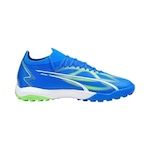 Chuteira Society Puma Ultra Match - Adulto Azul/Verde