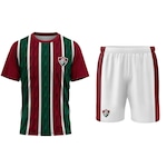 Conjunto do Fluminense Braziline Símbolo Mini Craque: Camisa + Shorts - Infantil VERDE/VINHO