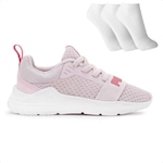 Tênis Puma Wired Run + 3 Pares de Meias - Infantil ROSA CLARO