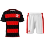 Conjunto do Flamengo Braziline Símbolo Mini Craque: Camisa + Shorts - Infantil Vermelho/Preto