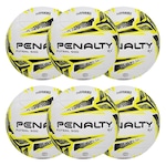 Kit Bolas de Futsal Penalty Rx 500 Xxiii - 6 Unidades BRANCO/AMARELO