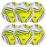 Kit de Bolas de Society Penalty 8 X - 6 Unidades BRANCO/AMARELO