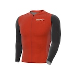 Camisa de Ciclismo Manga Longa Ert Euro Jersey - Masculina VERMELHO