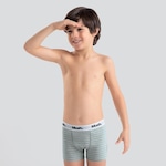 Kit de Cuecas Boxer Mash Cotton Listras - Infantil - 2 Unidades BRANCO