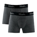 Kit de Cuecas Boxer Mash Cotton Listras - Infantil - 2 Unidades PRETO