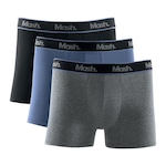 Kit de Cuecas Boxer Mash Cotton - Adulto - 3 Unidades PRETO