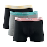 Kit de Cuecas Boxer Mash Cotton Elástico Bordado - Adulto - 3 Unidades CINZA/CINZA CLA