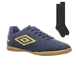 Chuteira Futsal Umbro Neo Striker + 1 Par de Meião - Adulto AZUL ESCURO