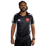 Camisa Polo do Vasco da Gama Supporter Kappa - Masculina PRETO/BRANCO