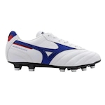 Chuteira de Campo Mizuno Morelia Classic MD FG - Adulto BRANCO/AZUL