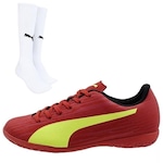 Chuteira Futsal Puma Rapido III It + 1 Par de Meiões Puma - Adulto VERMELHO/BRANCO