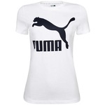 Camiseta Puma Classic Logo Tee - Feminino BRANCO/PRETO