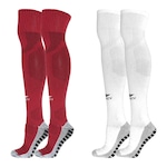 Kit de Meiões Penalty Grip Max - 2 Pares - Adulto BRANCO/VERMELHO