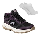 Kit Tênis Skechers Go Run Trail + Meia - Feminino PRETO/ROXO