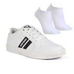 Kit Tênis Mormaii Urban Stripe 3 + Par de Meia - Masculino BRANCO/PRETO