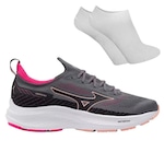 Kit Tênis Mizuno Arrow + Par de Meia - Feminino CINZA CLA/ROSA