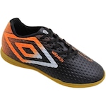 Chuteira Futsal Umbro Warskin - Adulto PRETO/LARANJA