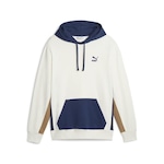 Blusão de Moletom com Capuz Puma Classics Block - Masculino BRANCO/AZUL ESC