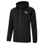 Jaqueta de Moletom com Capuz Puma Evostripe Core Malha Simples Full-Zip - Masculina PRETO