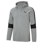 Jaqueta de Moletom com Capuz Puma Evostripe Core Malha Simples Full-Zip - Masculina CINZA