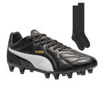 Chuteira de Campo Puma King + Meião - Adulto PRETO