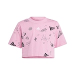 Blusa Cropped adidas Brand Love - Infantil ROSA/PRETO