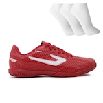 Chuteira Futsal Topper Blast + 3 Pares de Meias - Adulto VERMELHO/BRANCO