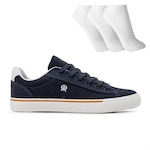 Tênis Rainha Windsor + 3 Pares de Meias - Masculino AZUL CLA/BRANCO