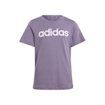 Camiseta adidas Infantil Logo Linear Roxo/Rosa