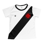 Camiseta do Vasco Torcida Baby Baby Look - Infantil BRANCO/PRETO