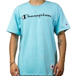 Camiseta Champion Logo Bordado Script - Masculina AZUL