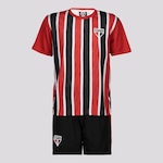 Kit Uniforme do São Paulo Mini Craque: Camisa + Calção - Infantil PRETO