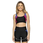 Top Fitness com Bojo Run More Move - Feminino PRETO/ROSA