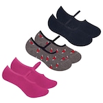 Kit de Meias de Pilates Selene - 34 a 39 - 3 Pares - Adulto ROSA/AZUL ESC