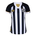 Camisa do Santos Ii Listrada 2023 Pelé Umbro - Feminina PRETO/BRANCO