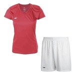 Kit Penalty X: Camiseta + Calção - Feminino VERMELHO/BRANCO