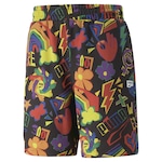 Shorts Puma Downtown Pride Terry Printed - Unissex PRETO/AZUL