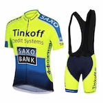 Roupa de Ciclismo Cyco Mod Tinkoff: Camisa + Bretelle - Masculino AMARELO