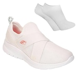 Kit Tênis Skechers Bountiful - Feminino + Par de Meia BRANCO