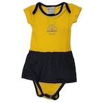 Body Vestido Criciúma Torcida Baby 033Bxm - Infantil AMARELO CLA/PRETO