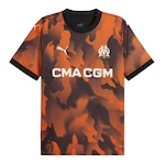 Camisa Puma Olympique de Marseille III 2024 - Masculina PRETO/LARANJA