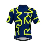 Camisa de Ciclismo Mauro Ribeiro Identité - Masculina AZUL/AMARELO ESC