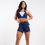 Conjunto Viére sem Transparencia: Top Fitness Nadador + Shorts Legging  - Feminino AZUL