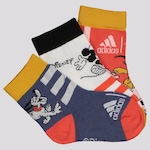 Kit Meia Cano Médio adidas Mickey - 3 Pares - Infantil BRANCO