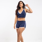 Conjunto Viére Zero Transparência: Top Fitness + Shorts Legging  - Feminino AZUL