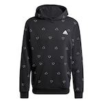 Blusão de Moletom com Capuz adidas Estampado Sazonal Monogramas Essentials - Masculino PRETO