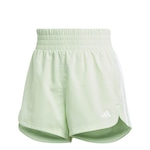 Shorts adidas Pacer Training 3 Stripes - Feminino Verde Claro/Branco