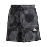 Shorts adidas Fleece Estampado Floral 3-Stripes - Feminino PRETO