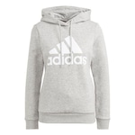 Blusão de Moletom com Capuz adidas Fleece Capuz Essentials Logo - Feminino CINZA