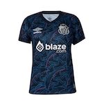 Camisa Santos 23/24 Iii Umbro Torcedora - Feminina AZUL